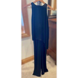 BCBGMAXAZRIA Casual Flowy Wide Leg Solid Women’s Jumpsuit / Black / Size Small